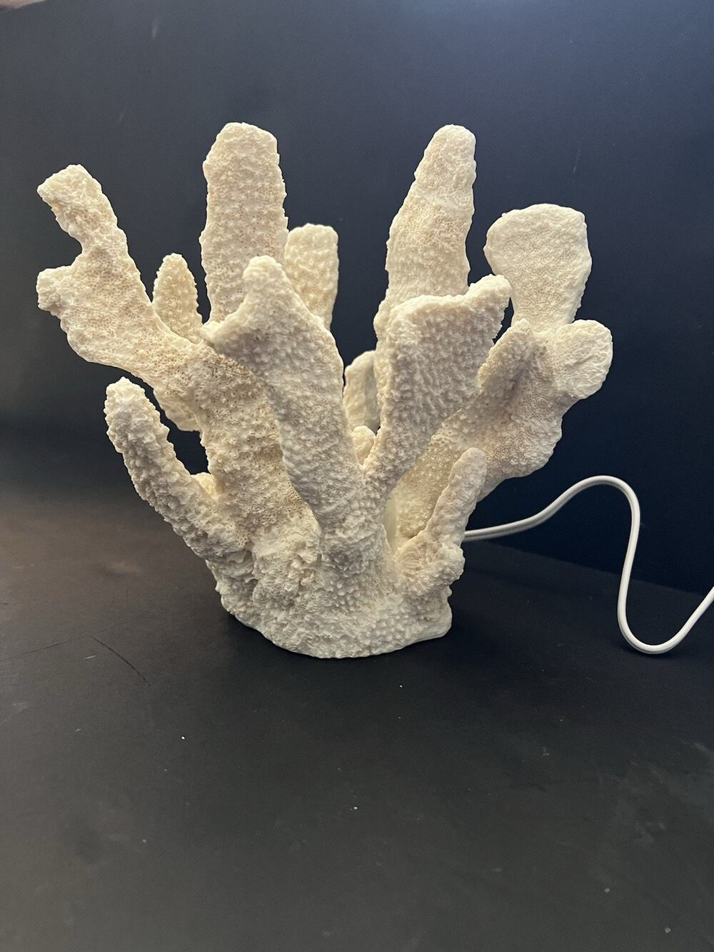 Small Coral Table Accent Lamp Coastal Ocean Beach Organic Realistic Resin 7.5”H